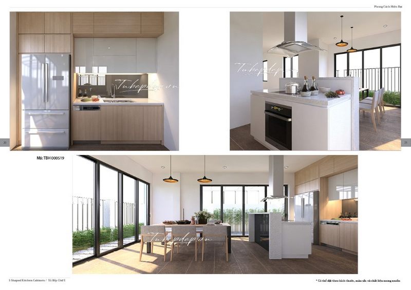 Thiết kế phòng bếp nhà phố hiện đại